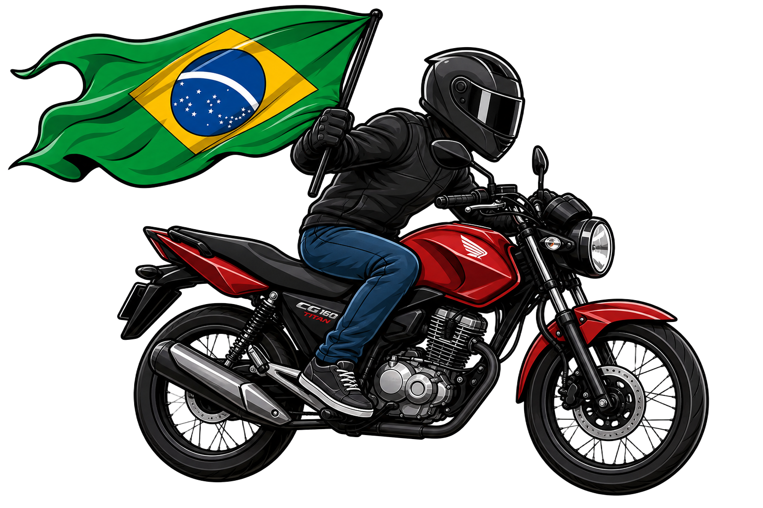 Motoboy entregando camisa do Brasil em Goiânia